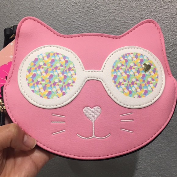 Betsey Johnson Handbags - Luv Betsey | Cat with Glasses Coin Purse Wristlet